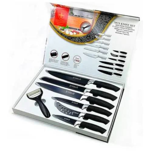 Set Cuchillos cocina 7 pcs - negro